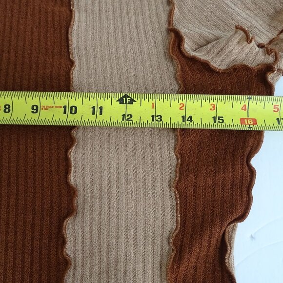 Shein Curve Bodycon Dress Women Size OXL 12 Brown Ribbed Knit Short Sleeve - Picture 8 of 11